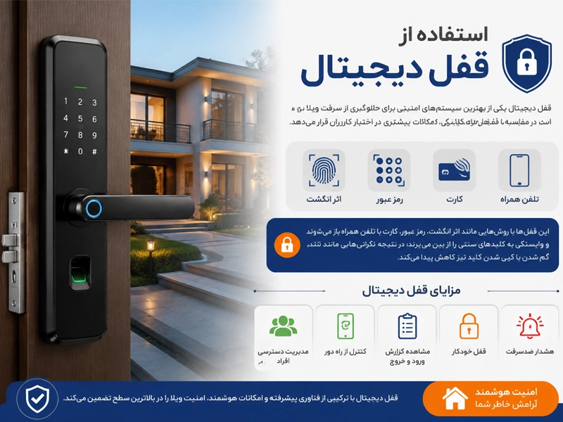 خرید قفل و دستگیره هوشمند برای افزایش امنیت ویلا و باغ